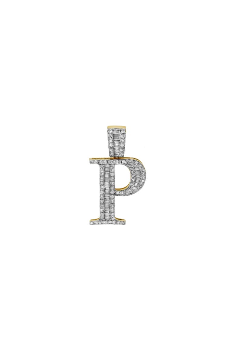 P Initial Diamond Pendant 10K Yellow Gold - 0.77 Carats, Main, color, 10K Yellow Gold -