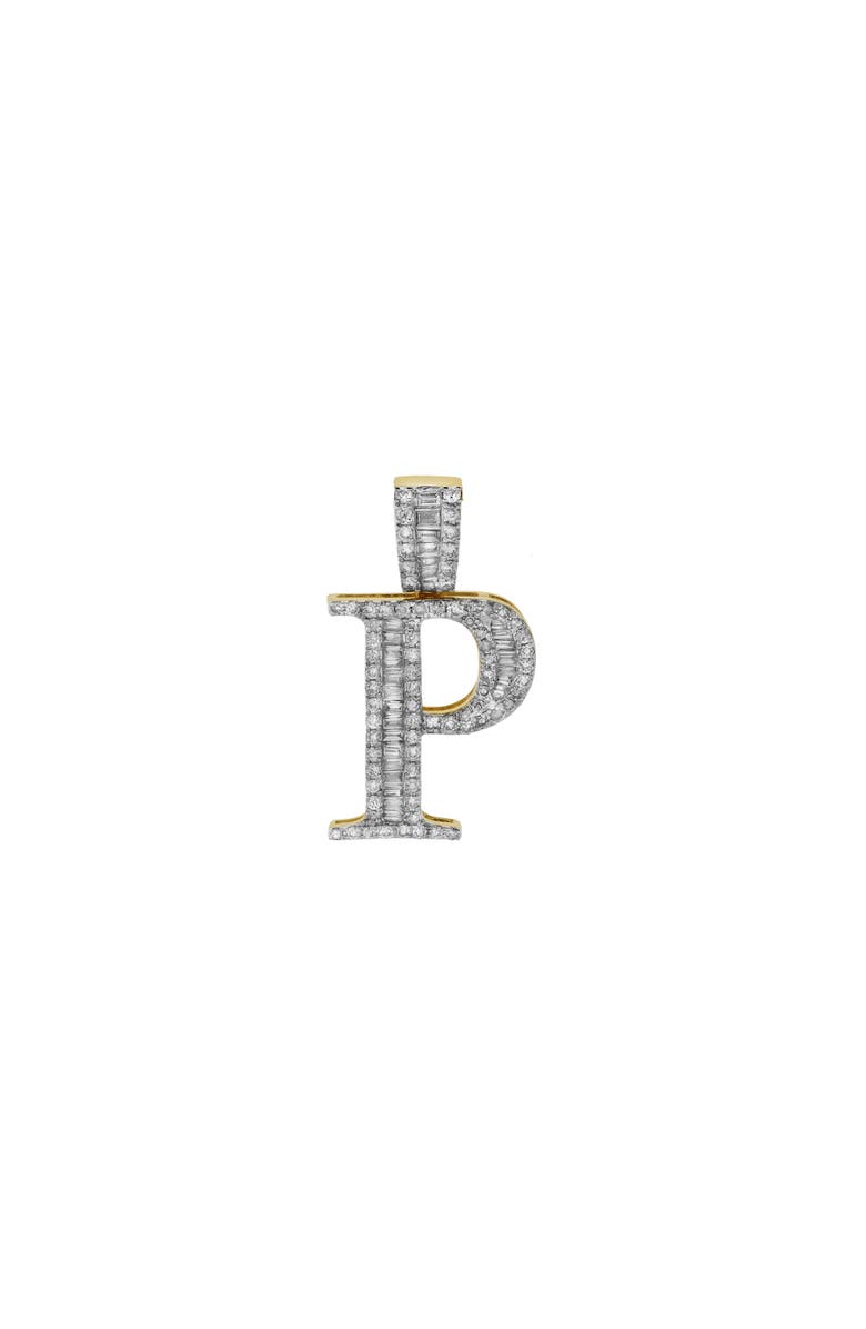 LuvMyJewelry P Initial Diamond Pendant 10K Yellow Gold - 0.77 Carats, Main, color,