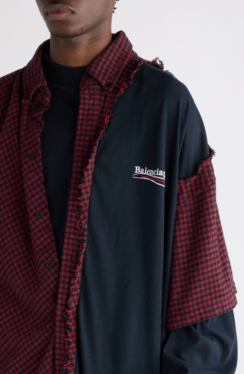 Balenciaga Patched Shirt, Alternate, color, 6400 Red