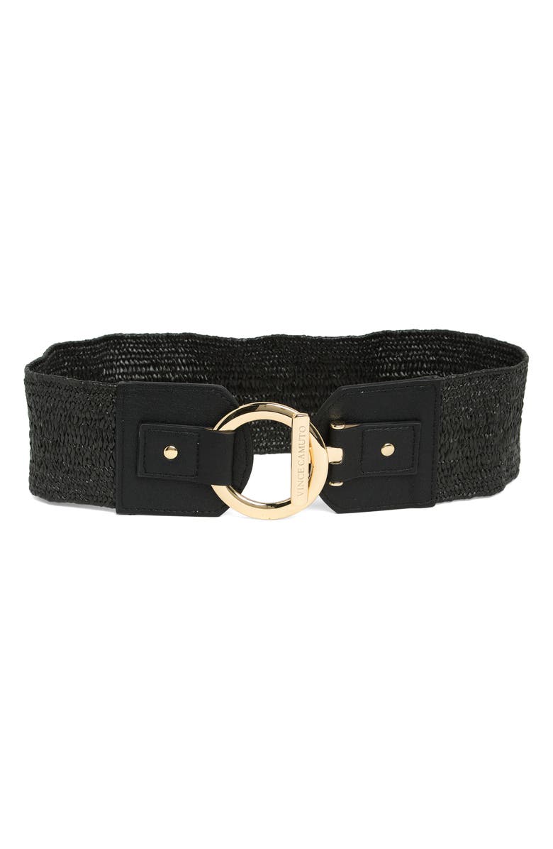 Vince Camuto Toggle Buckle Woven Raffia Belt, Main, color, 