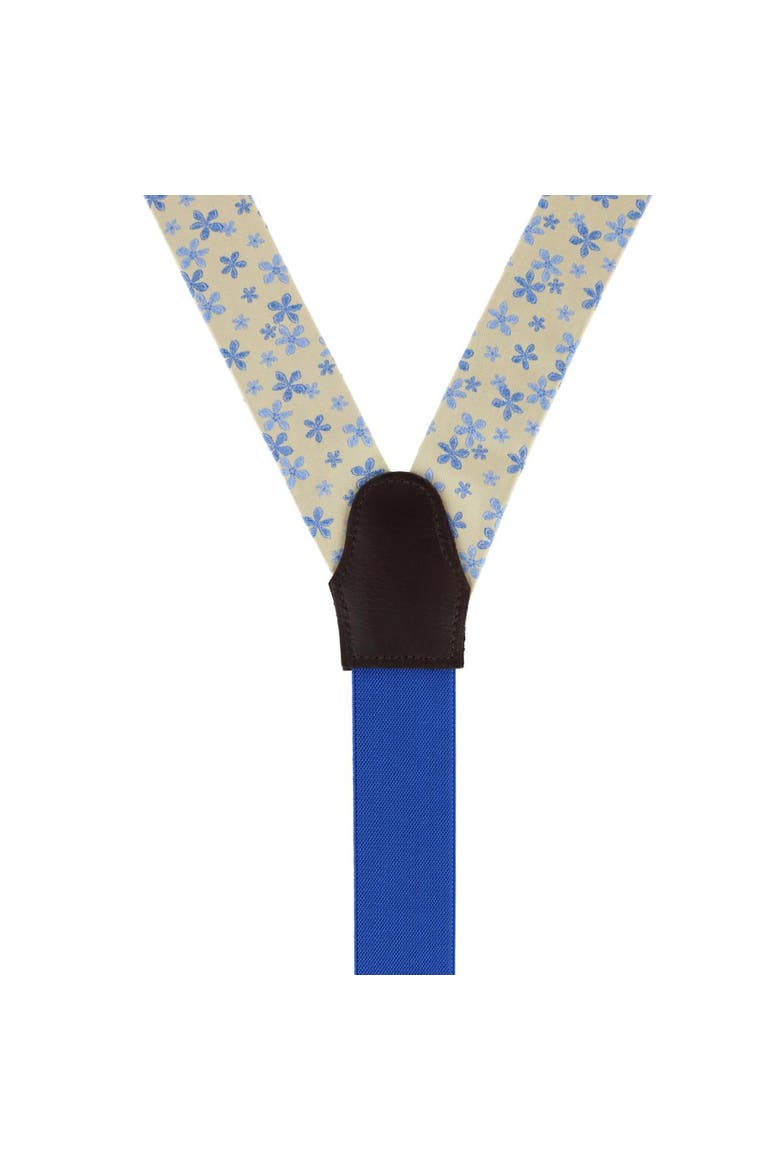 Weldon Floral Silk Button End Suspenders, Alternate, color, Yellow and Light Blue