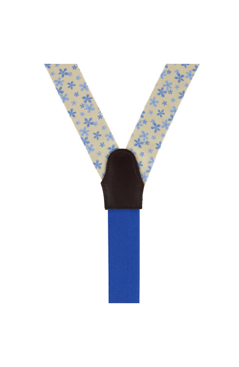 Trafalgar Weldon Floral Silk Button End Suspenders, Alternate, color, Yellow And Light Blue