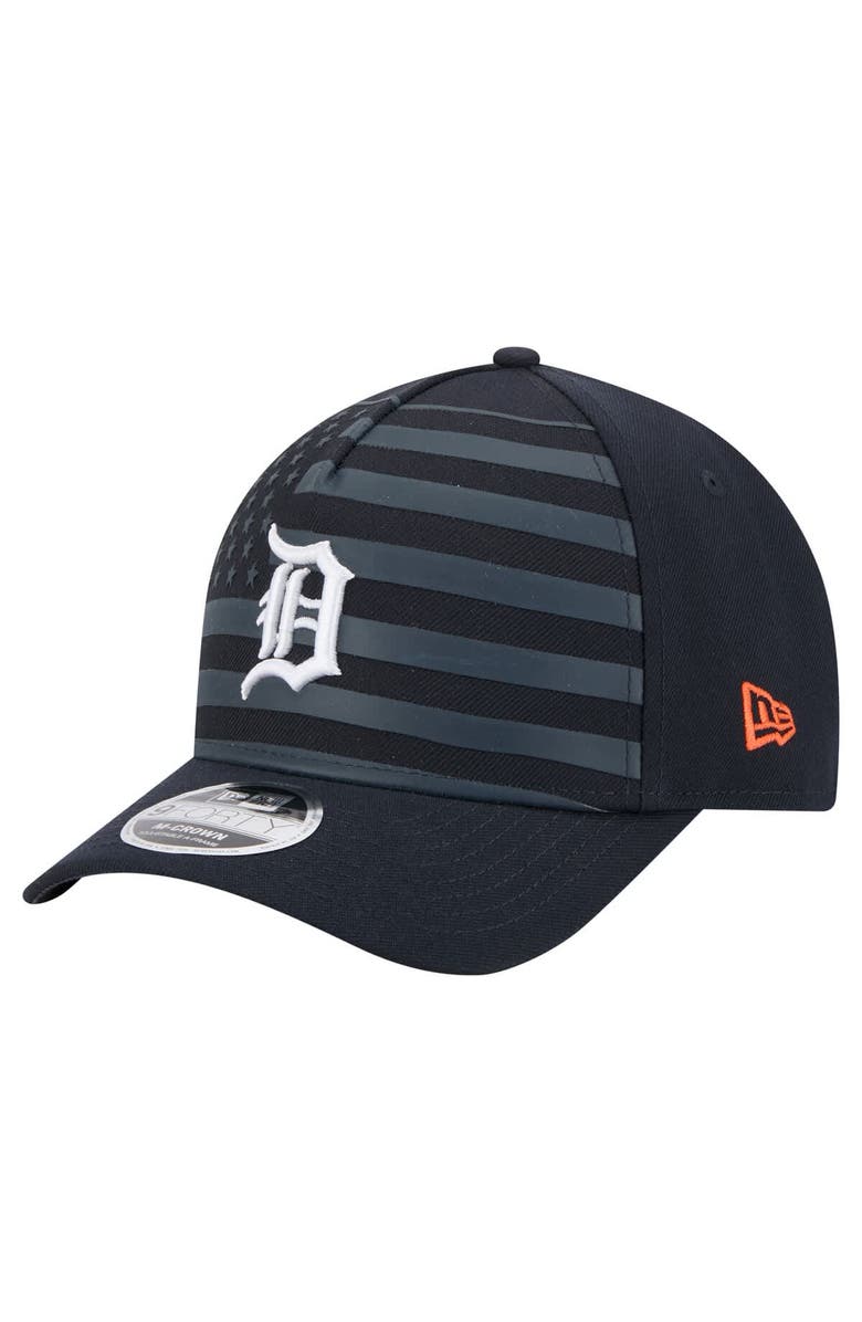 New Era Men's New Era Navy Detroit Tigers American Flag 9FORTY M-Crown A-Frame Adjustable Hat, Main, color, Navy