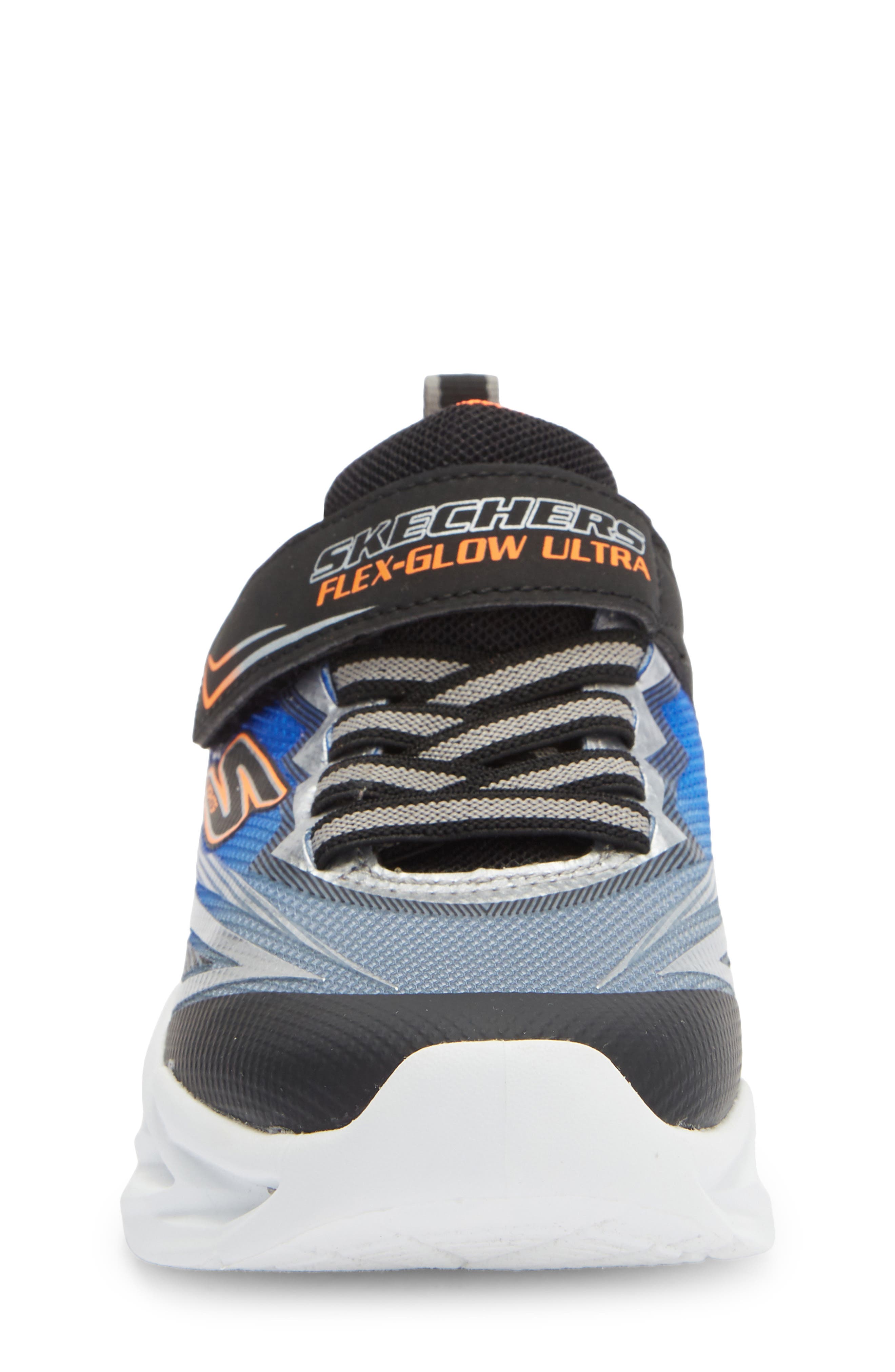 Kids' S-Lights® Flex-Glow Ultra Sneaker, Alternate, color, BLUE/ BLACK/ SILVER
