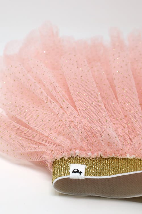 Oh Baby ! Gold Band Layered Frill Tutu Skirt In Pale Pink/gold