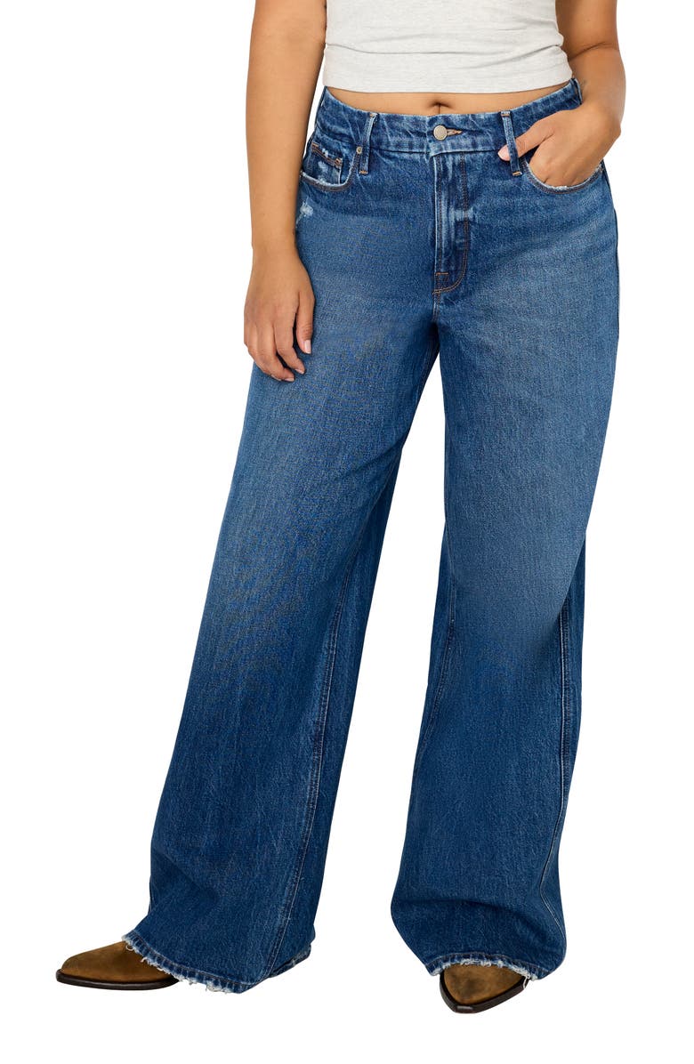 Good American Good Skate High Waist Wide Leg Jeans, Alternate, color, Indigo713