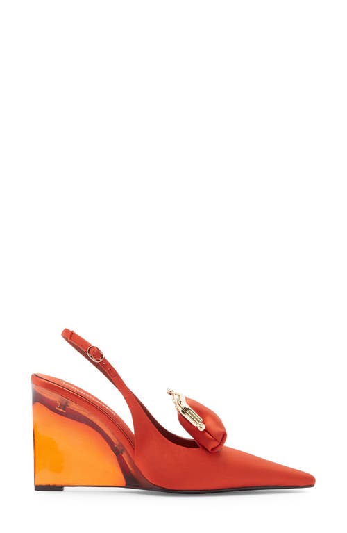 Jeffrey Campbell Pay Me Slingback Wedge Pump In Orange