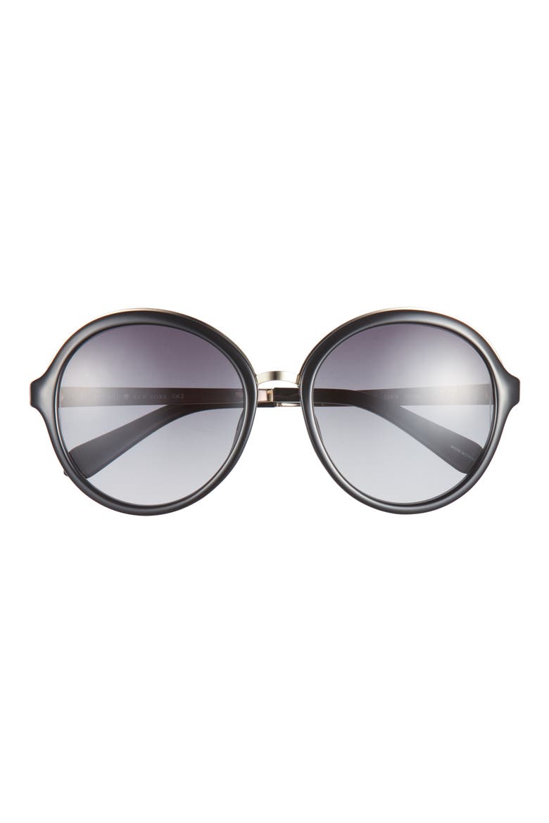 Annbeth 55mm Round Sunglasses, Main, color, SHINY BLACK/ GREY FUSCHIA MS