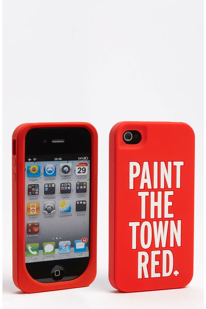 'paint the town red' iPhone 4 & 4S case, Main, color, RED/ WHITE