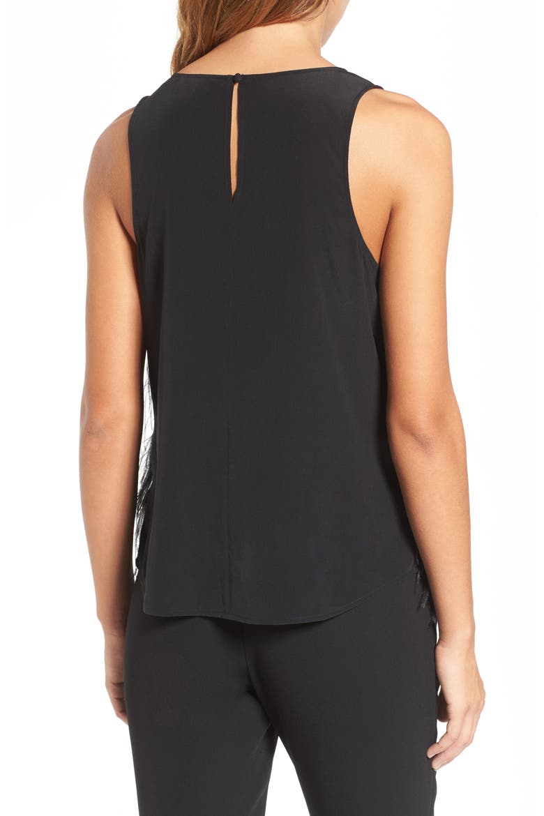 Genuine Ostrich Feather Tank, Alternate, color, BLACK