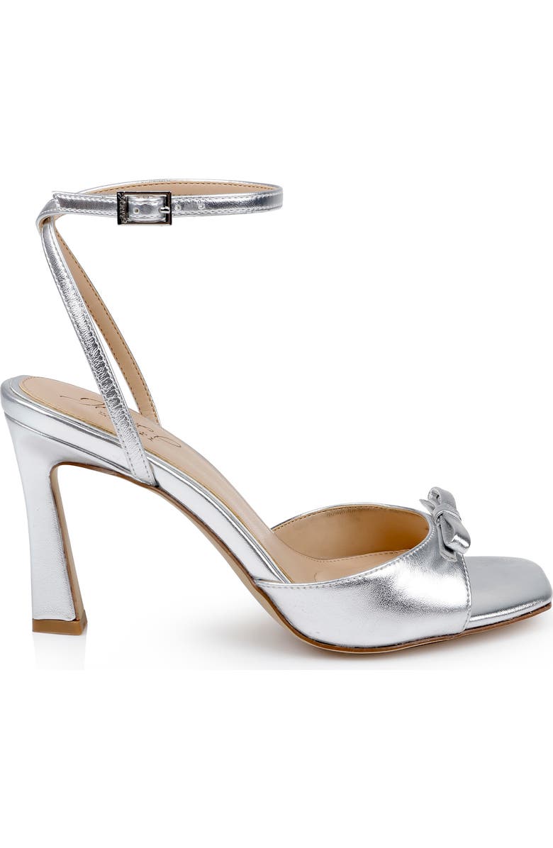 Jewel Badgley Mischka Elisha Ankle Strap Sandal, Alternate, color, Silver Metallic