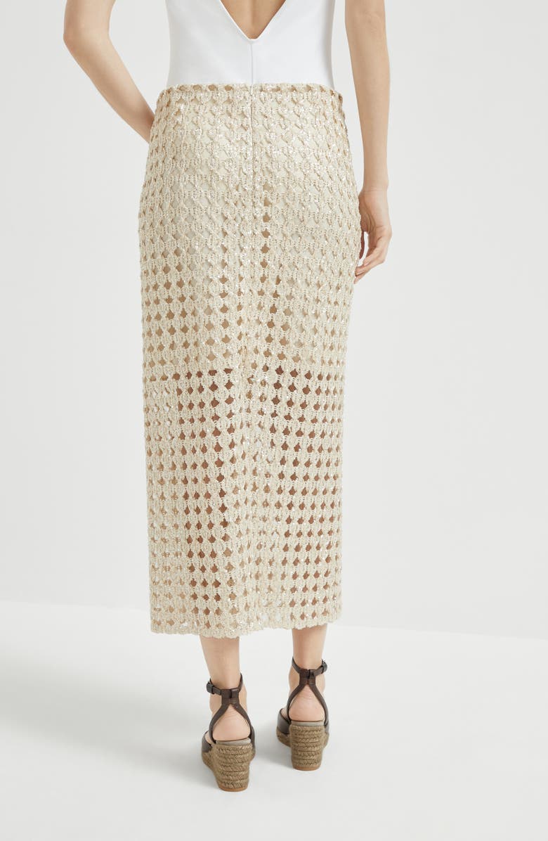 Brunello Cucinelli Dazzling Embroidery midi skirt, Alternate, color,