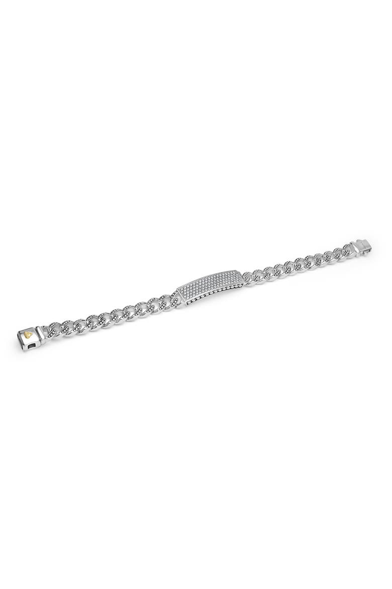 Men's Anthem Pavé Bar Curb Chain Bracelet, Alternate, color, SILVER