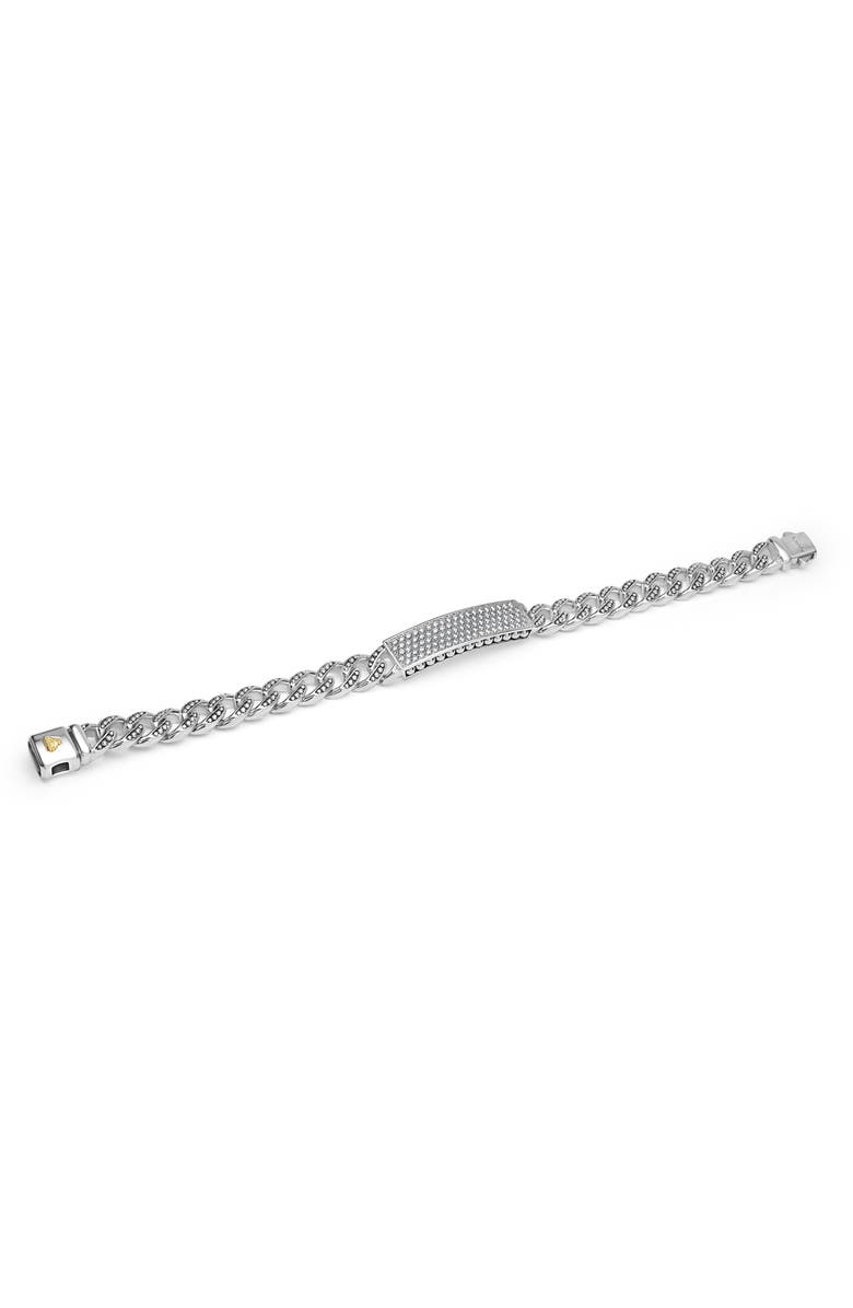 LAGOS Men's Anthem Pavé Bar Curb Chain Bracelet, Alternate, color, Silver