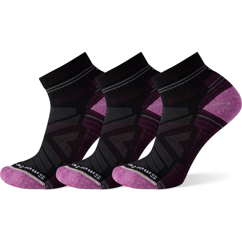 Smartwool Hike Light 3-pack Cushion Ankle Socks In Black
