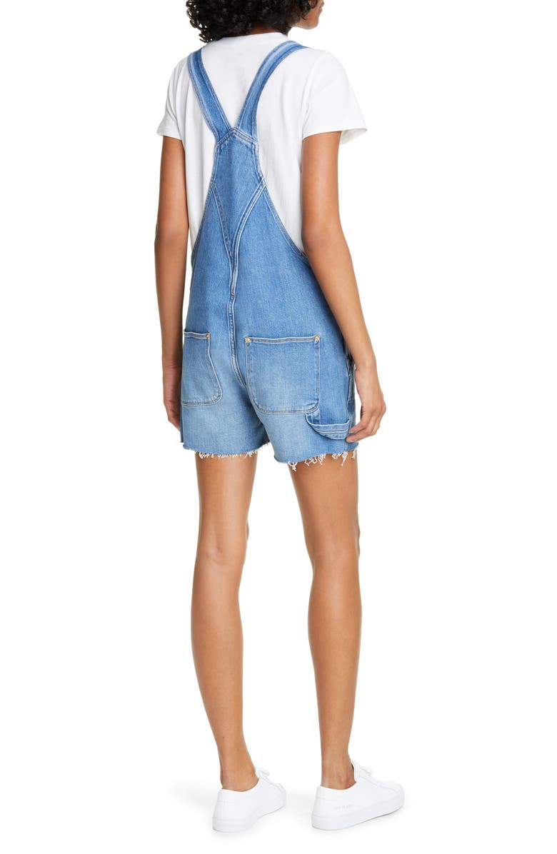 FRAME Le Garcon Cutoff Short Denim Overalls, Alternate, color, 