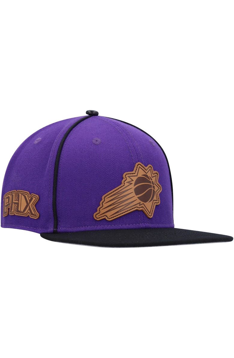 PRO STANDARD Men's Pro Standard  Purple/Black Phoenix Suns Heritage Leather Patch Snapback Hat, Main, color, 