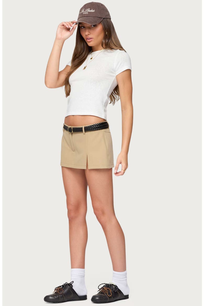 Madalene Tailored Miniskort, Alternate, color, BEIGE