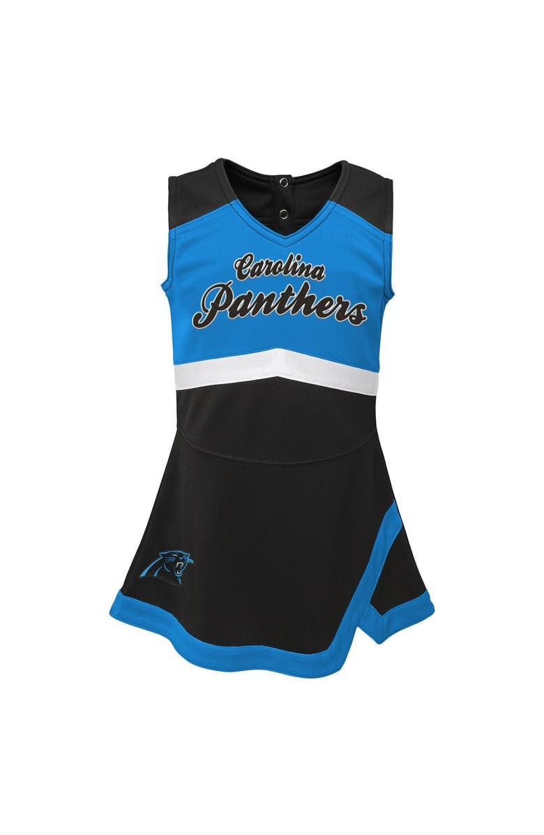 Outerstuff Girls Toddler Black Carolina Panthers Cheer Captain Dress with Bloomers, Alternate, color, Black