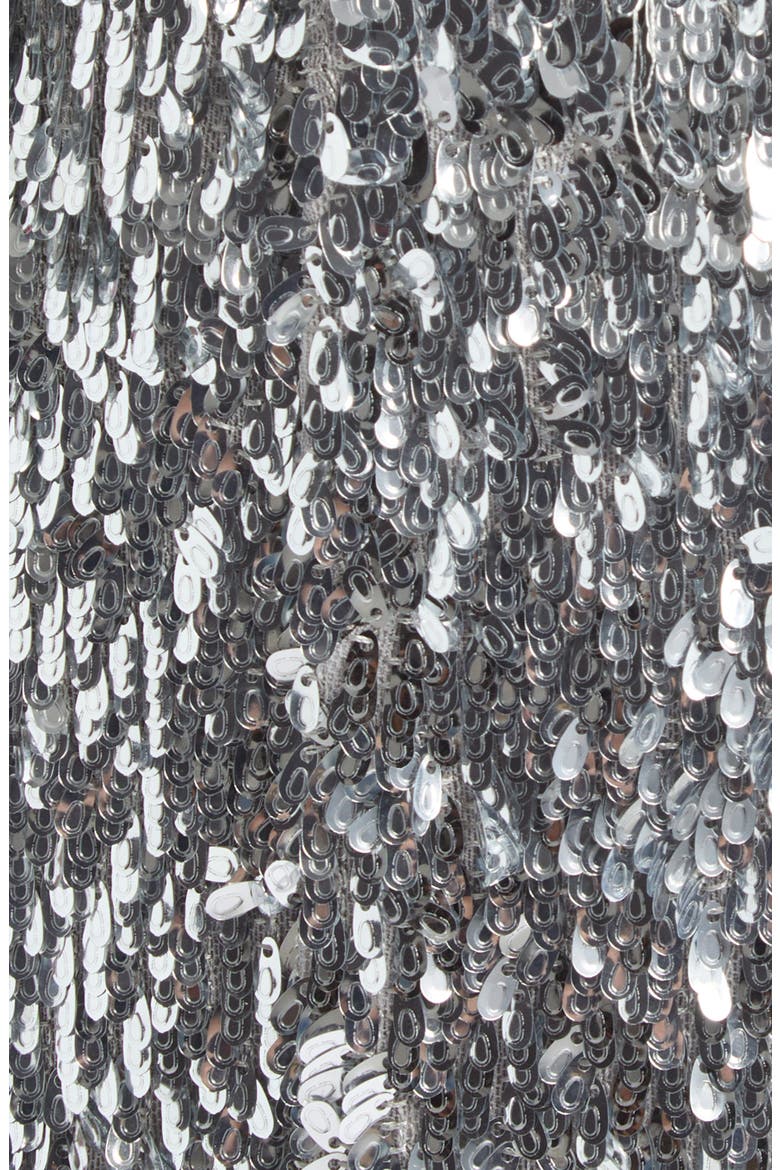 Long Sleeve Sequin Minidress, Alternate, color, 9FC SILVER