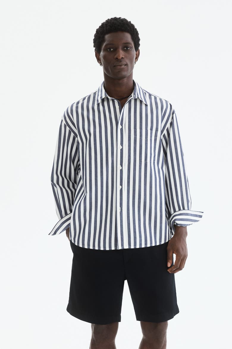 Relaxed Fit Linen-blend Shorts, Alternate, color, Black