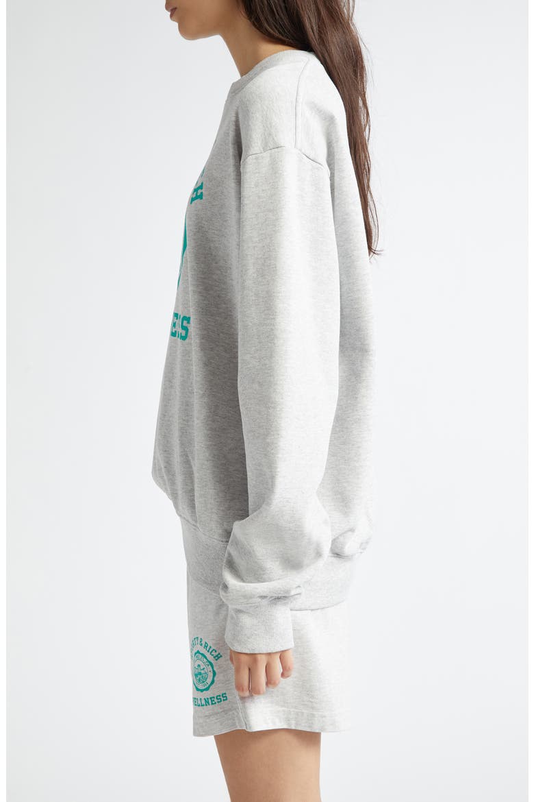 Emblem Crewneck Cotton Blend Sweatshirt, Alternate, color, HEATHER GRAY