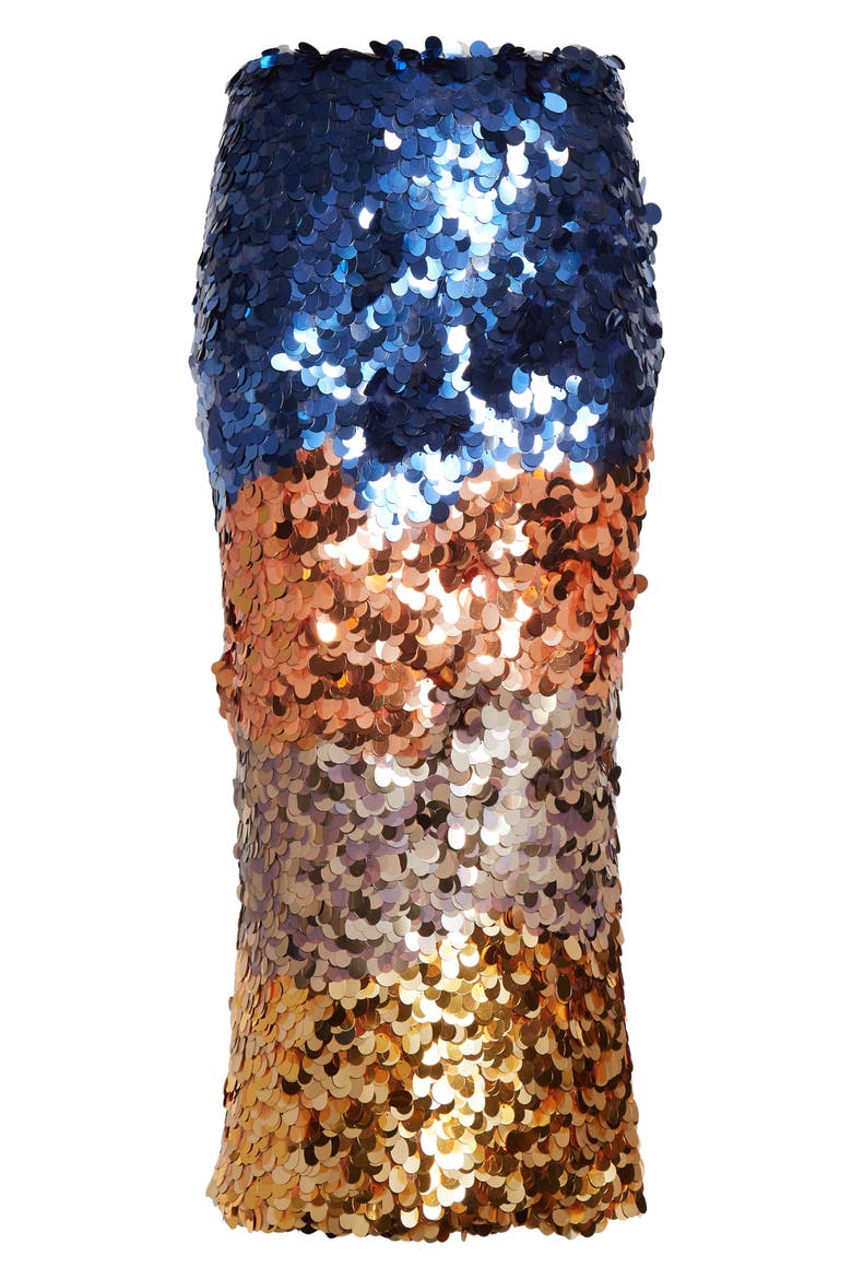 Matilde Colorblock Sequin Midi Skirt, Main, color, MOONTIDE