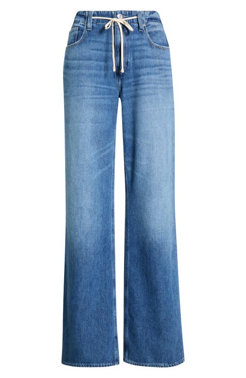 Zoey Tie Waist Wide Leg Jeans (Serenite)