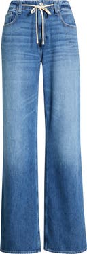 PAIGE Zoey Tie Waist Wide Leg Jeans