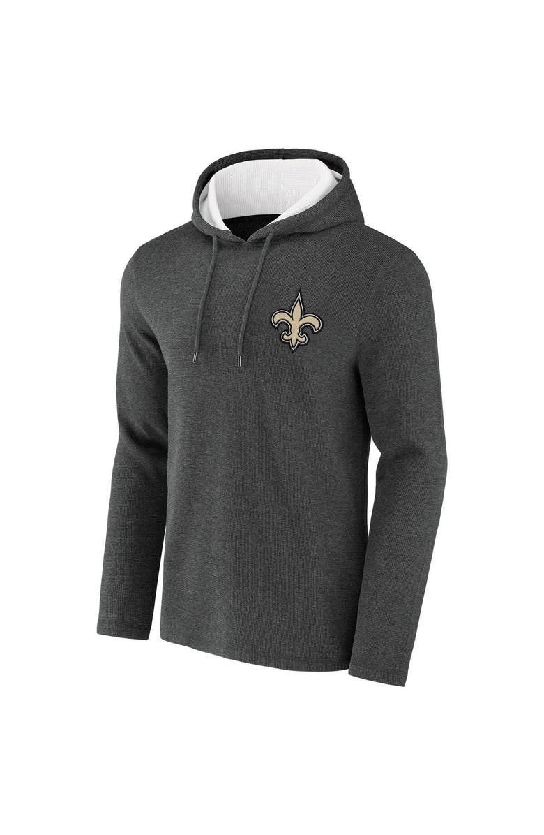 NFL X DARIUS RUCKER Men's NFL x Darius Rucker Collection by Fanatics Heathered Charcoal New Orleans Saints Waffle Knit Pullover Hoodie, Alternate, color, Heather Charcoal