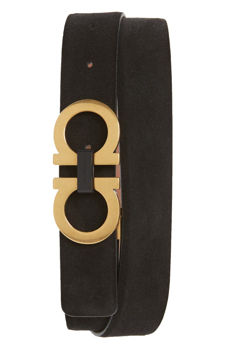 FERRAGAMO Salvatore Ferragamo Suede Leather Belt, Main, color,