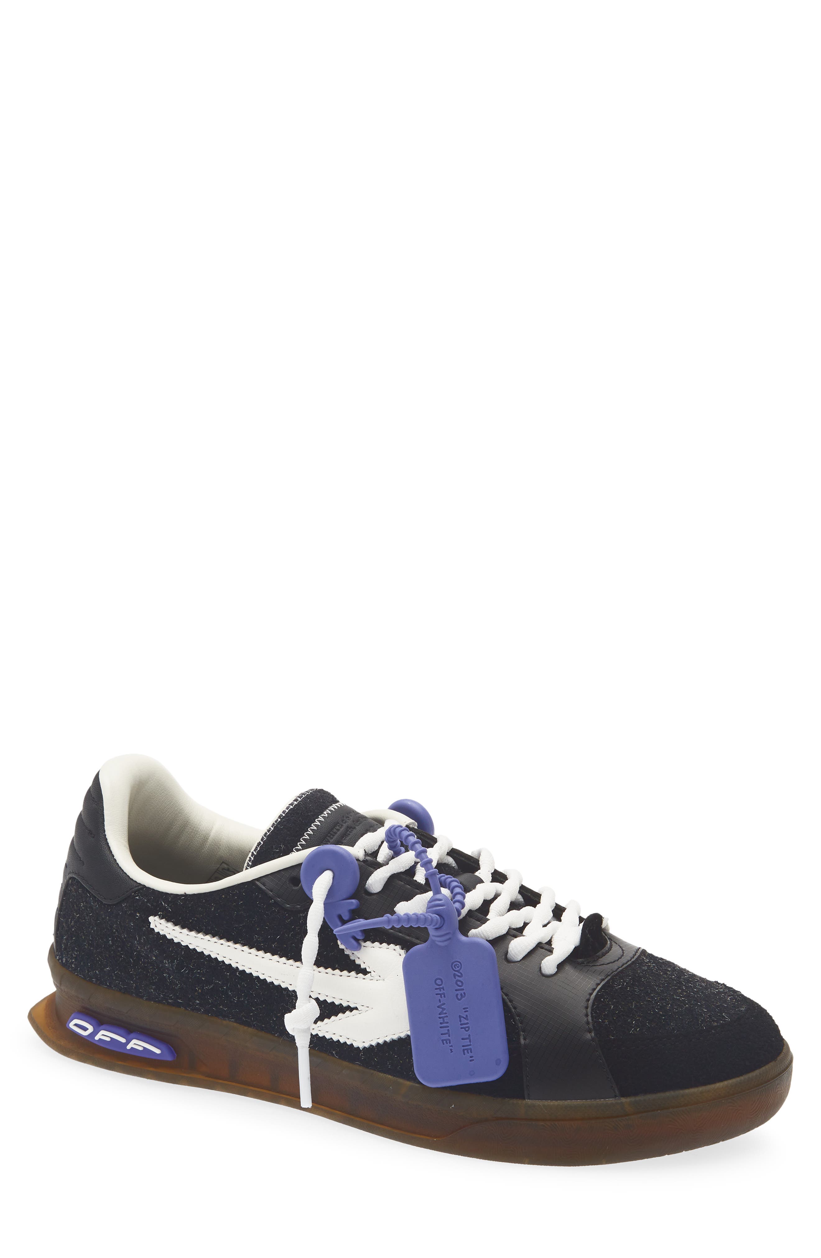 End of Play Leather Sneaker, Main, color, BLACK / WHITE