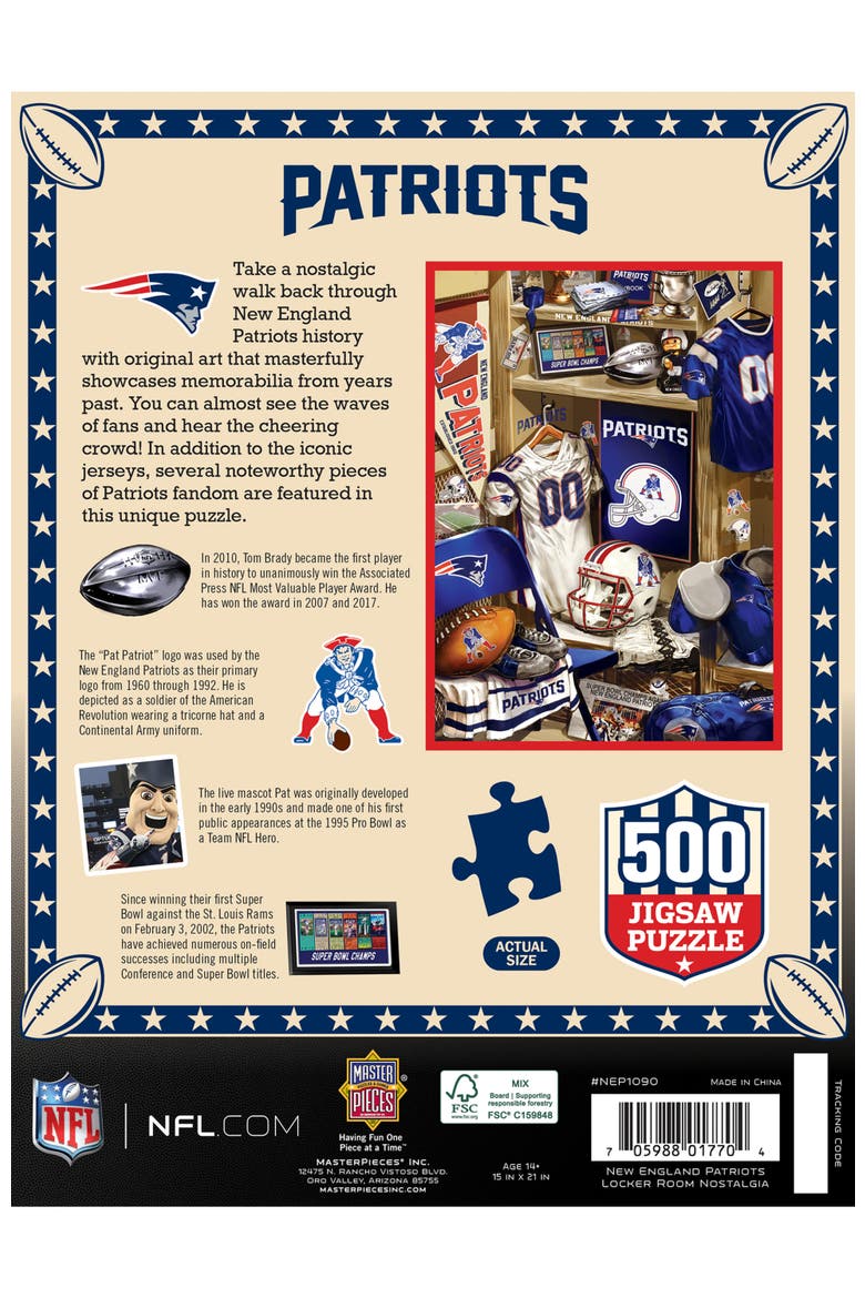 New England Patriots Locker 500pc Puzzle, Alternate, color, Multicolor