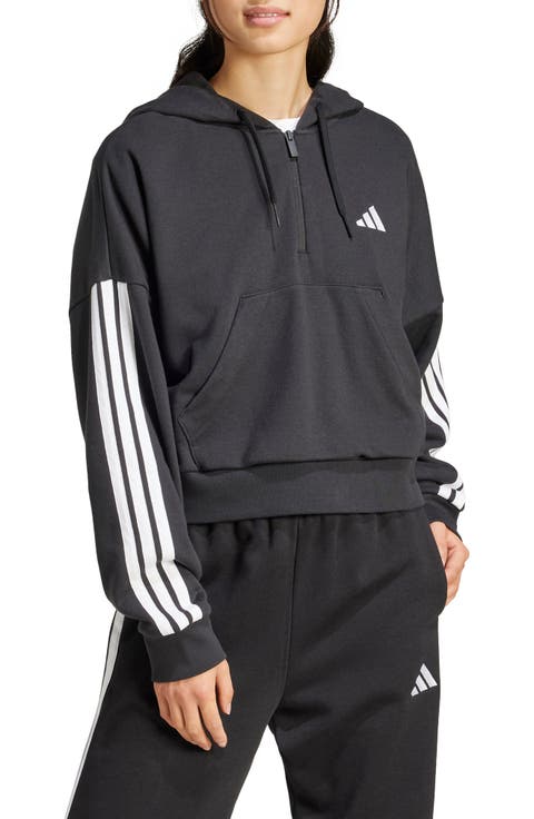 Essentials 3-Stripe Quarter Zip Sweatshirt