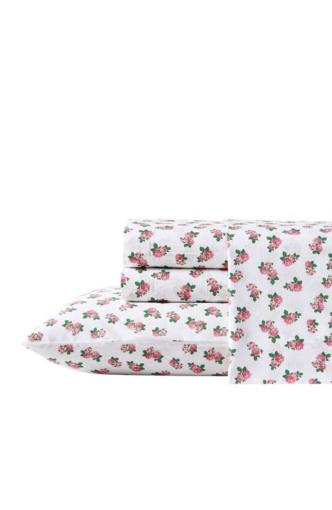 Teeny Tiny Roses 200 Thread Count Cotton Percale Sheet Set