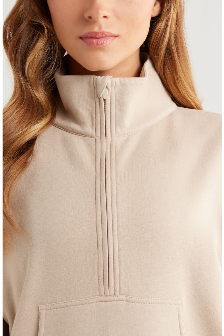 Cloud Fleece Half Zip Sweatshirt, Alternate, color, TAN OXFORD