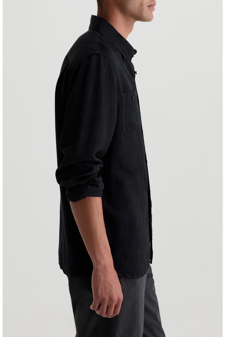 Mason Long Sleeve Linen Blend Work Shirt, Alternate, color, TRUE BLACK
