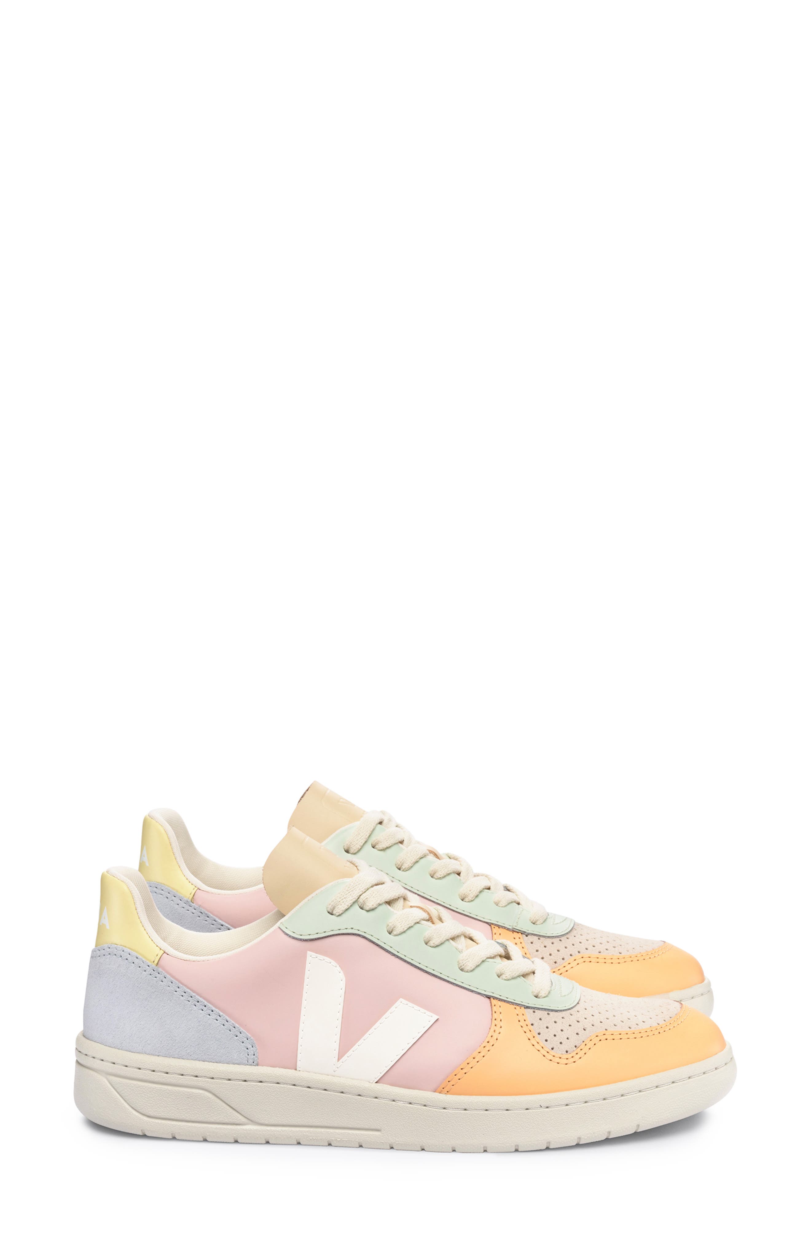 Veja V-10 Leather Sneaker, Alternate, color, Petale White Multico