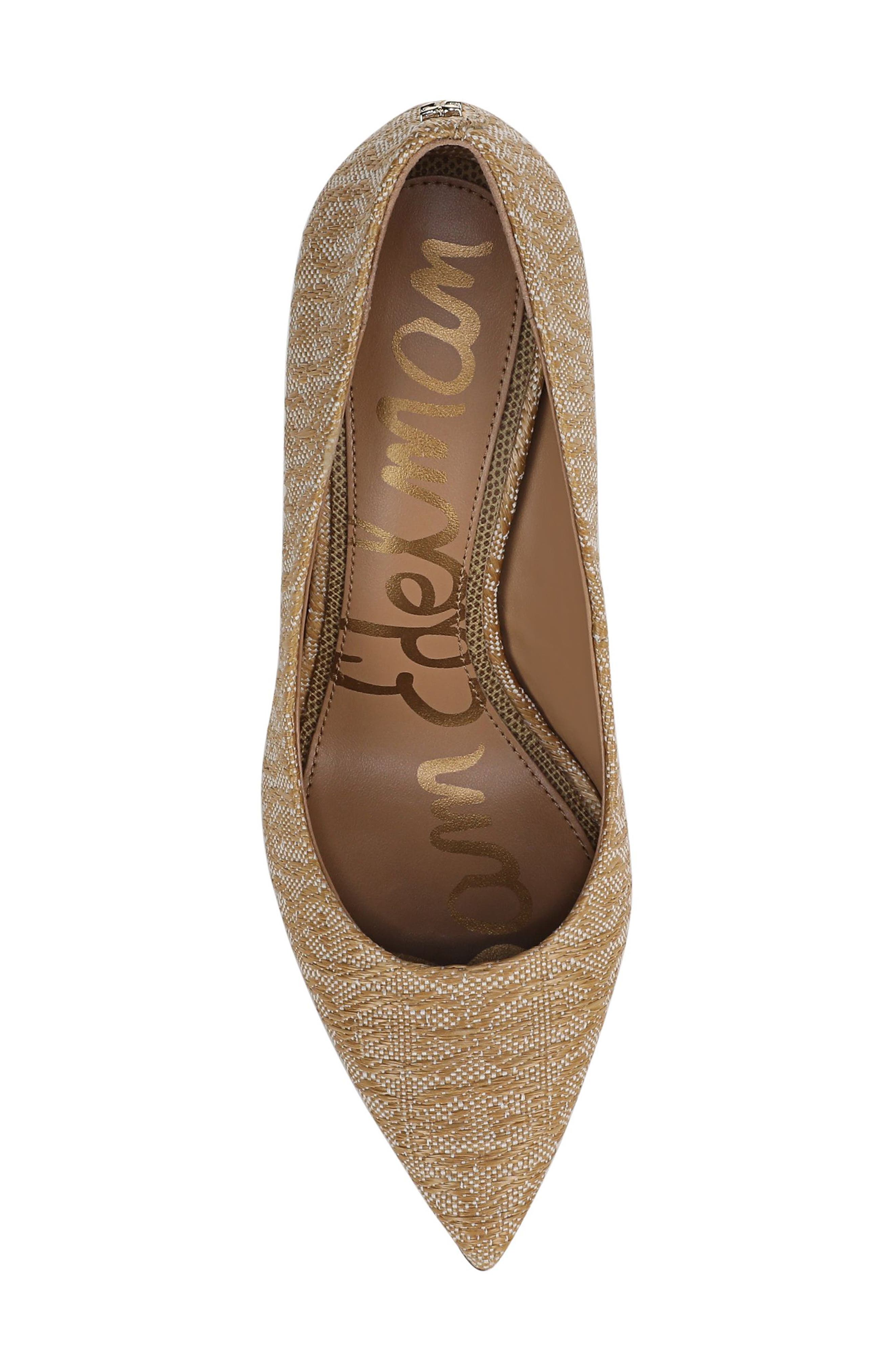 Sam Edelman Hazel Raffia Pointed Toe Pump, Alternate, color, Sand