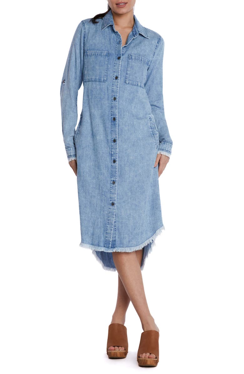 Wash Lab Denim Denim Midi Shirtdress, Main, color, Juneau Blue
