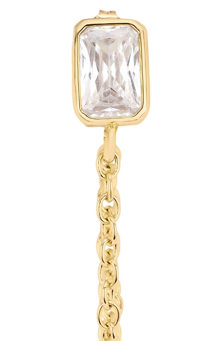 ATHRA LUXE Modern Muse CZ Chain Drop Earrings, Alternate, color, Gold