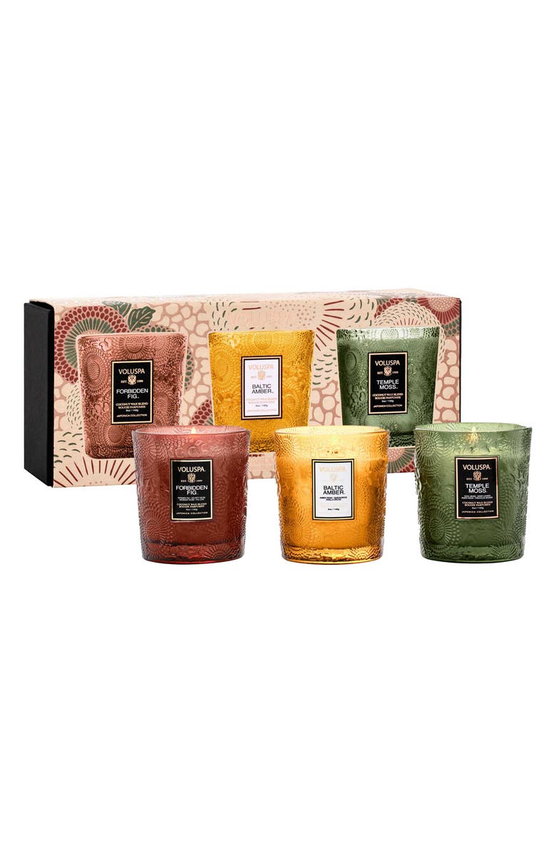 Voluspa Fragrant Foliage Demi Candle Trio, Main, color, 