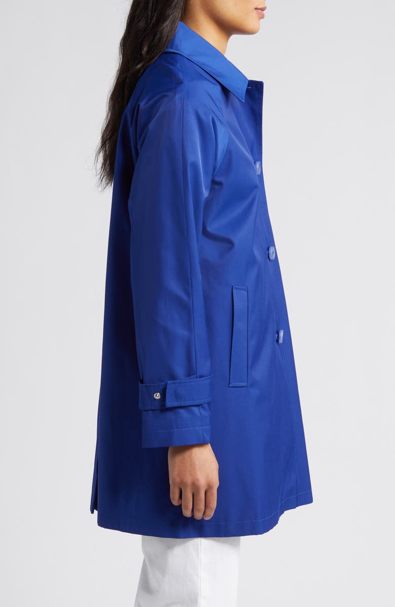 Via Spiga Balmacain Water Repellent Cotton Blend Coat, Alternate, color, Positano Blue