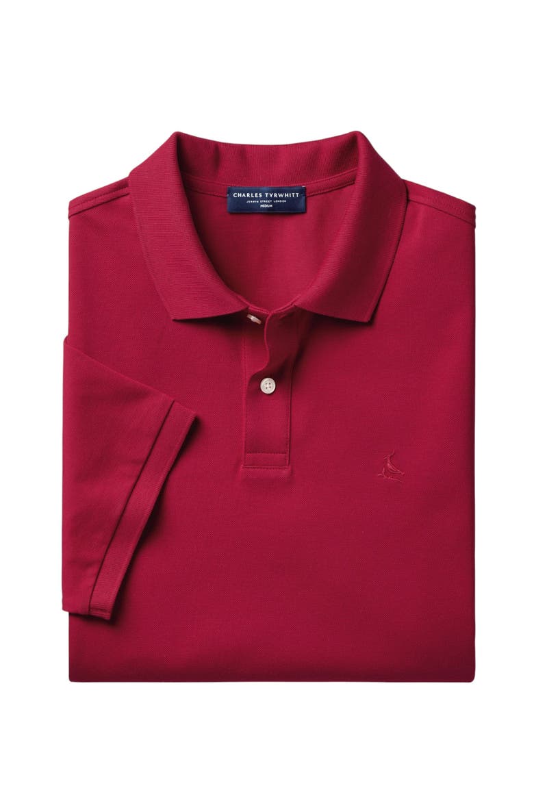 Short Sleeve Cotton Stretch Pique Polo, Alternate, color, Red