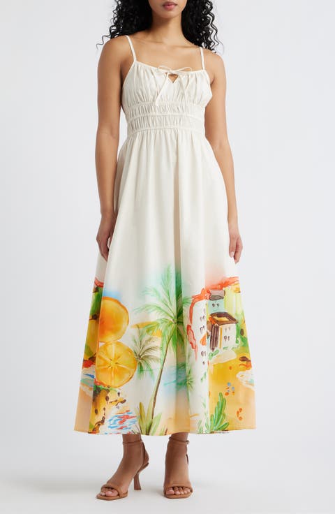 Sicily Cotton Poplin Maxi Sundress