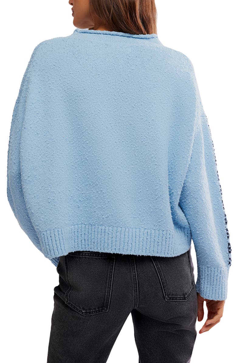 Free People Story Book Cotton Blend Sweater, Alternate, color, Clear Skies Combo