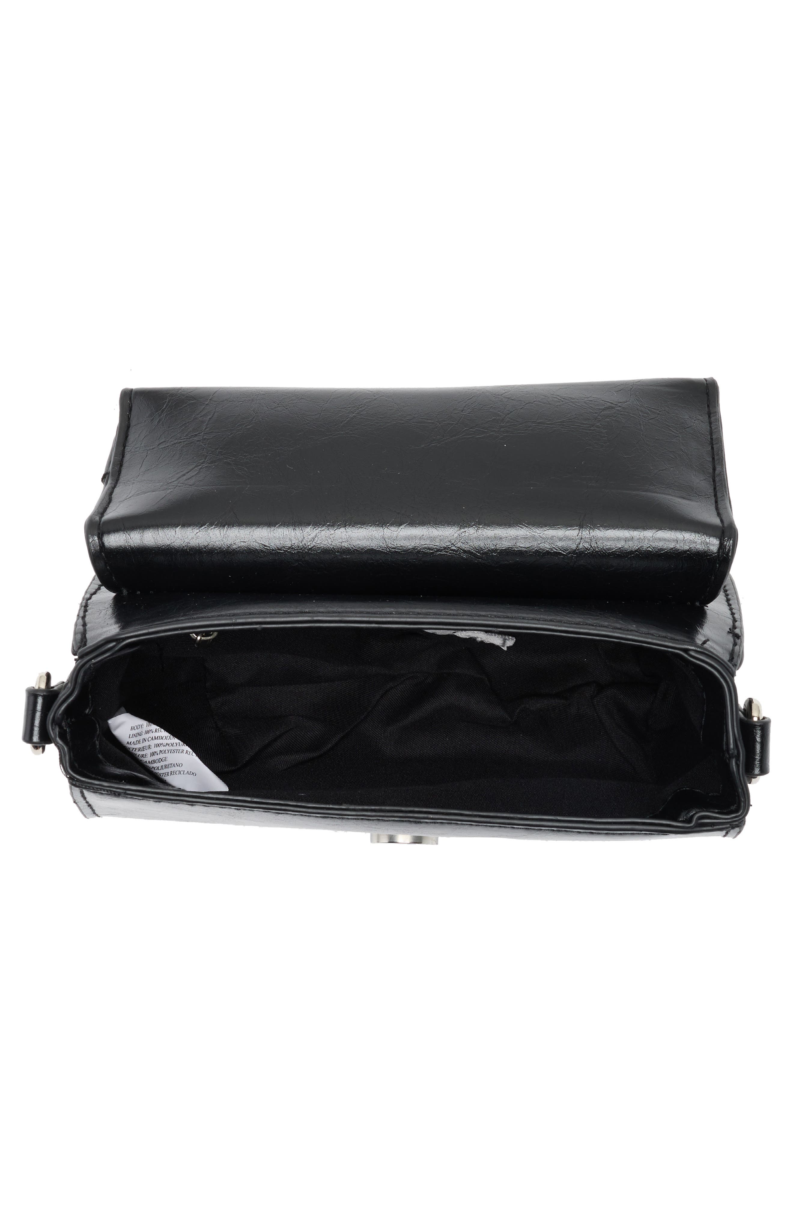 Madden Girl Faux Leather Top Handle Crossbody Bag, Alternate, color, Black