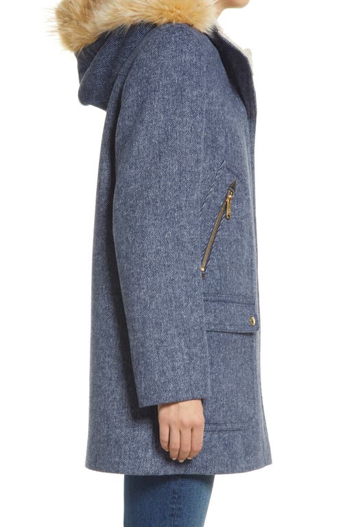 Sam Edelman Hooded Duffle Coat In Blue