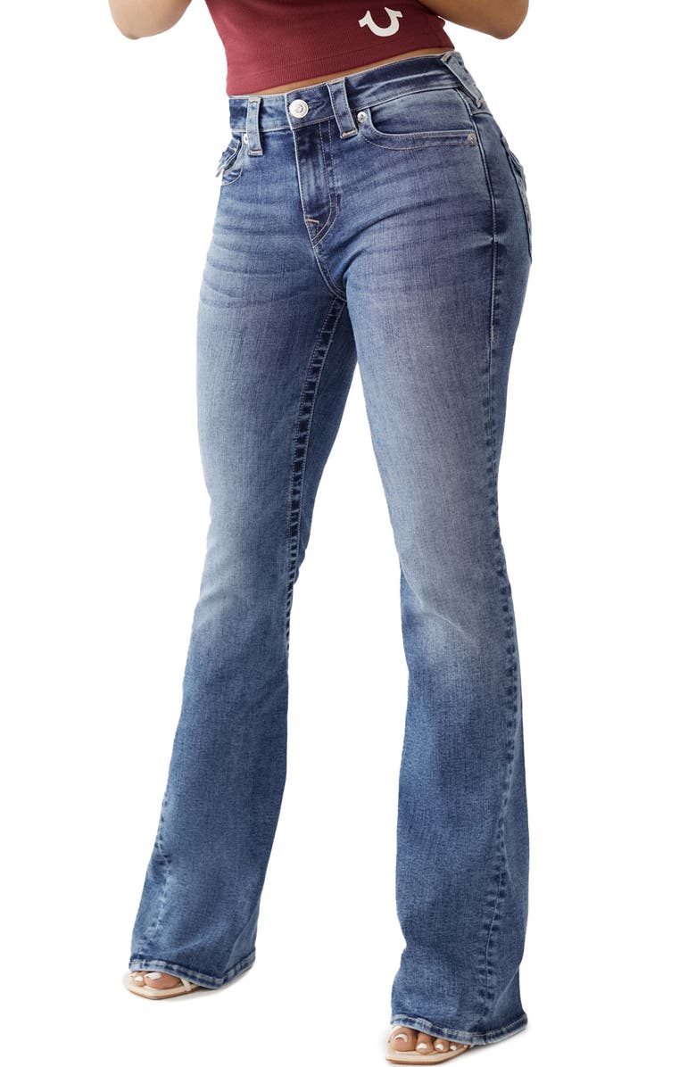 True Religion Brand Jeans Joey Snap Flat Pocket Flare Jeans, Main, color, 