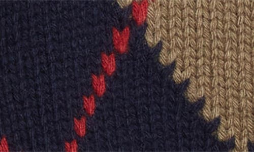 Thom Browne Argyle Intarsia Shrunken Virgin Wool Blend Cardigan In Multi
